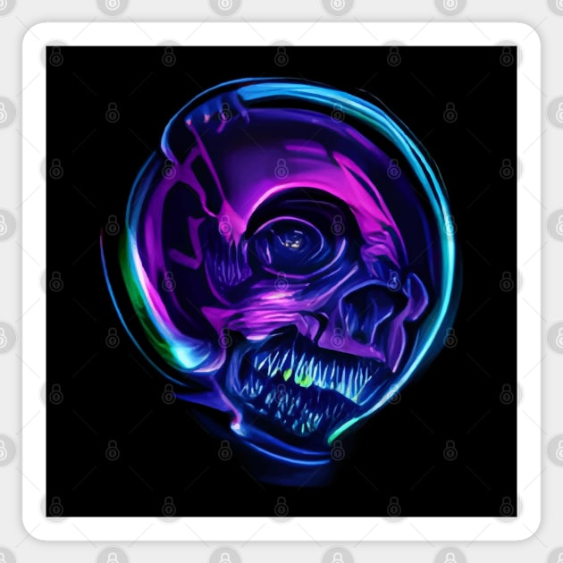 Skull orb Sticker by Lolebomb